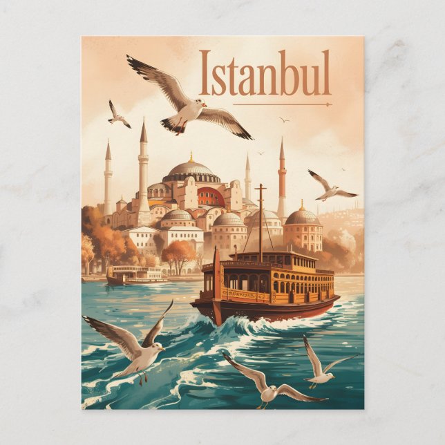 Istanbul vintage postcard (Front)