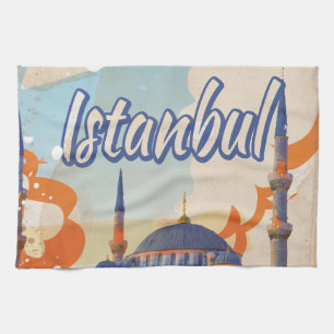 Istanbul Vintage Travel Poster Tea Towel