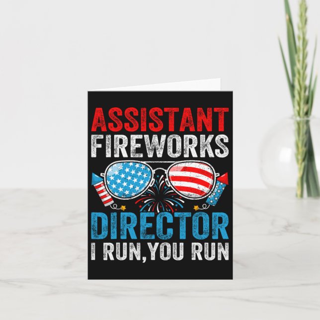 Istant Fireworks Director Funny 4th Of July Men Wo Card (Front)