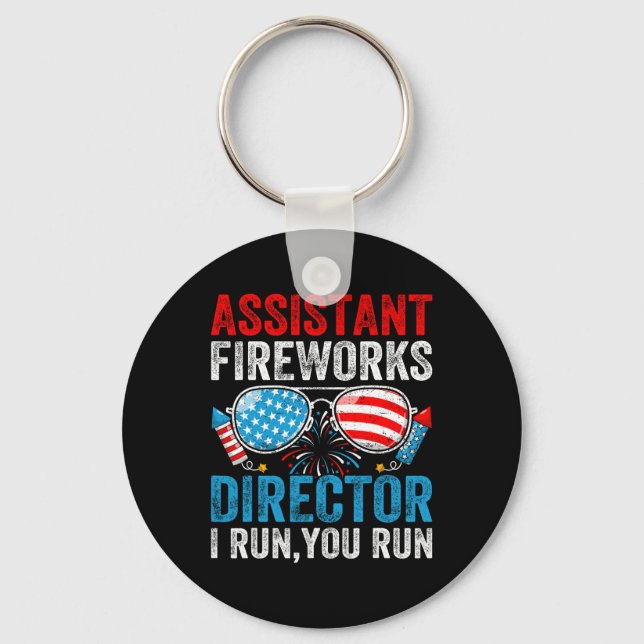 Istant Fireworks Director Funny 4th Of July Men Wo Key Ring (Front)