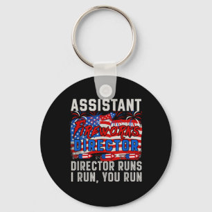 istant Fireworks Director Funny Joke Runs 4th Key Ring