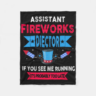 Istant Fireworks Director I Run You Run 4th Of Jul Fleece Blanket