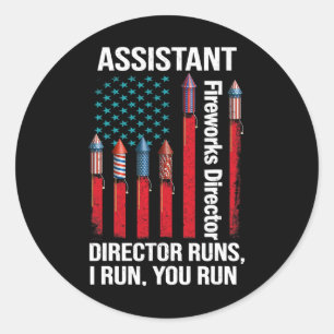 Istant Fireworks Director Usa Independence Day Jul Classic Round Sticker