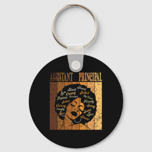 Istant Principal Afro African Women Black History Key Ring