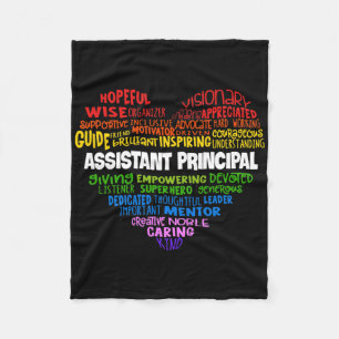 Istant Principal Cute Heart Back To School Fleece Blanket