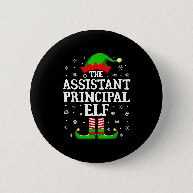 Istant Principal Elf Funny Christmas Family Matchi 6 Cm Round Badge (Front)