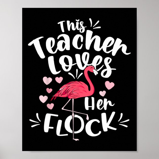 Istant Principal Loves Her Flock Flamingo Teacher  Poster (Front)