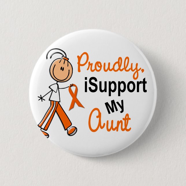 iSupport 1 SFT Leukaemia MS Kidney Cancer AUNT 6 Cm Round Badge (Front)