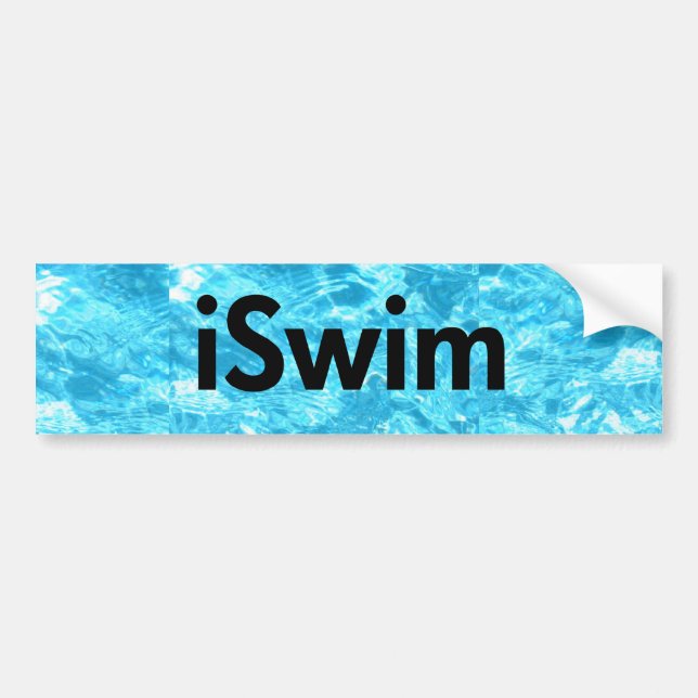 iswim pool background, iSwim (black) Bumper Sticker (Front)