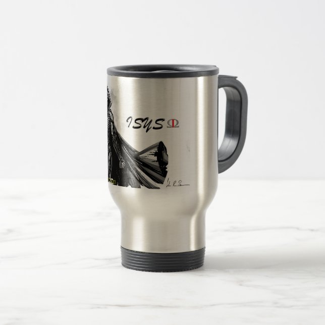 ISYS OMEGA YEAR 4000 "STEEL" version Travel Mug (Front Right)