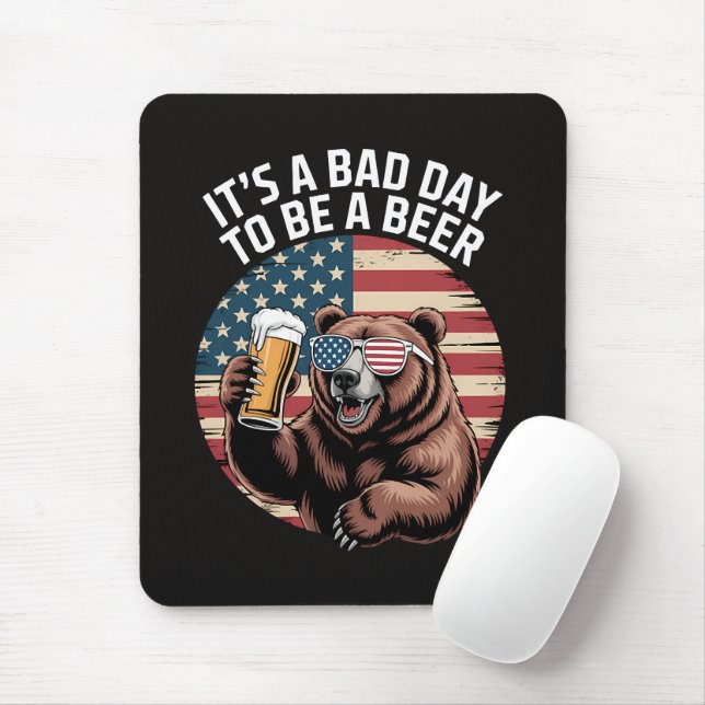 It A Bad Day To Be A Bear Mouse Mat (With Mouse)