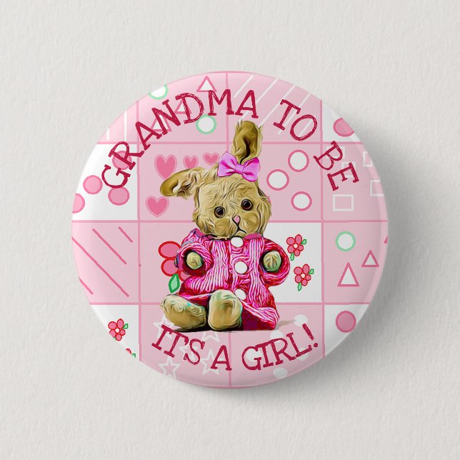 IT A GIRL, GRANDMA TO BE BABY SHOWER BUTTON BABY (Front)