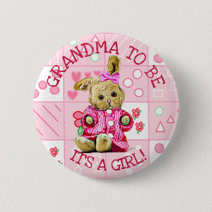 IT A GIRL, GRANDMA TO BE BABY SHOWER BUTTON BABY