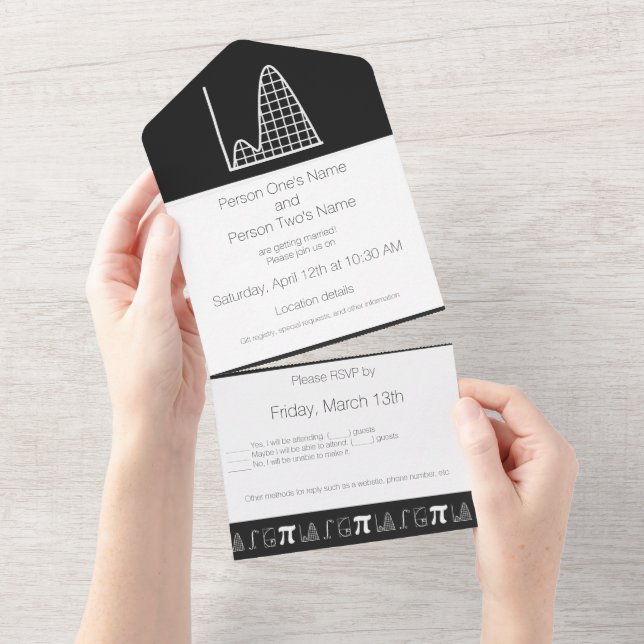 It Adds Up in Black All In One Invitation (Tearaway)