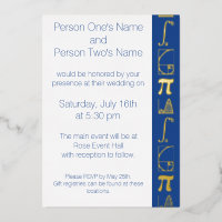 It Adds Up in Blue Foil Invitation