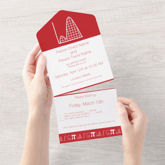 It Adds Up in Cherry All In One Invitation (Tearaway)