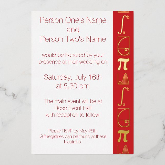 It Adds Up in Cherry Foil Invitation (Front)