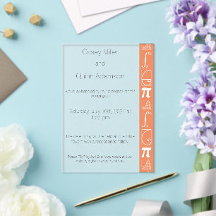 It Adds Up in Coral Acrylic Wedding Invitations