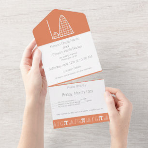 It Adds Up in Coral All In One Invitation