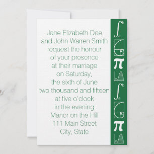 It Adds Up in Green Wedding Invitation