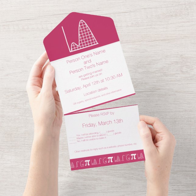 It Adds Up in Raspberry All In One Invitation (Tearaway)