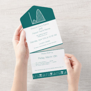 It Adds Up in Teal All In One Invitation