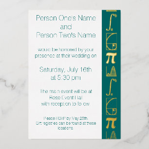 It Adds Up in Teal Foil Invitation