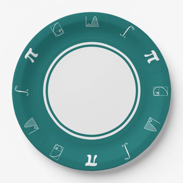 It Adds Up in Teal Paper Plate (Front)