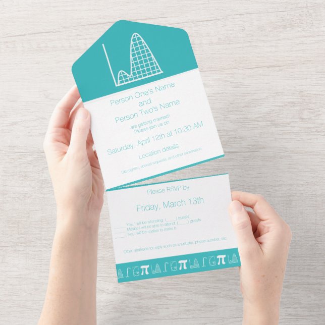 It Adds Up in Turquoise All In One Invitation (Tearaway)