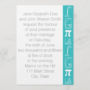 It Adds Up in Turquoise Wedding Invitation