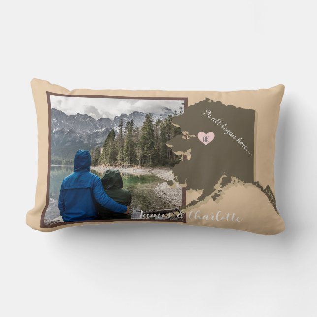 It all Began Here, Alaska, Photo Customise   Lumbar Cushion (Front)