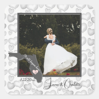 It all Began Here, Florida, Photo Couple,   Square Sticker