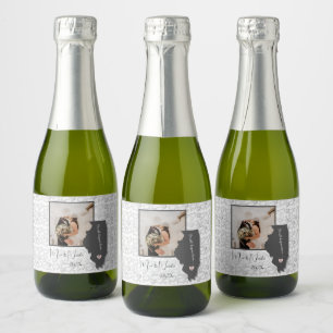 It all Began Here, Illinois, Photo Heart    Sparkling Wine Label