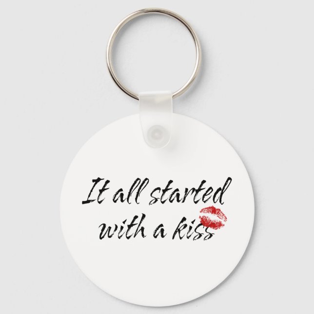 It All Started With A Kiss Maternity Key Ring (Front)