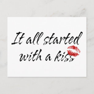 It All Started With A Kiss Maternity Postcard