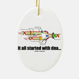 it all started with DNA.. (DNA Replication) Ceramic Tree Decoration