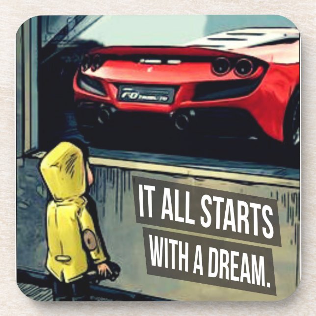It All Starts With A Dream Motivational Quote Coaster (Front)