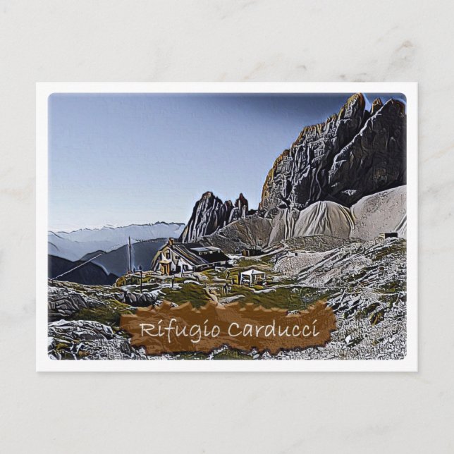 It - alpine hut Rifugio Giosue Carduci Dolomiti - Postcard (Front)