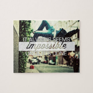 It Always Seems Impossble - Motivational Quote Jigsaw Puzzle