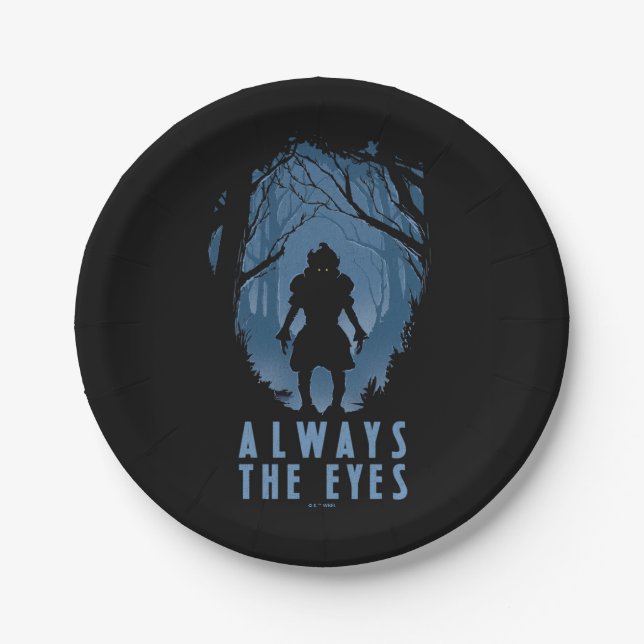 IT Always The Eyes Forest Silhouette Paper Plate (Front)