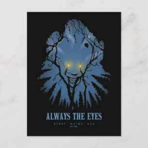IT Always The Eyes Pareidolic Tree Tops Postcard