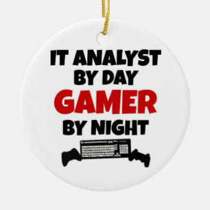 IT Analyst by Day Gamer by Night Ceramic Tree Decoration