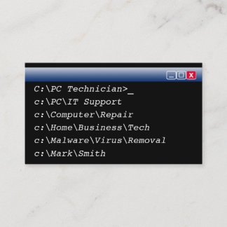 IT Business Cards Personalised Computer Technician