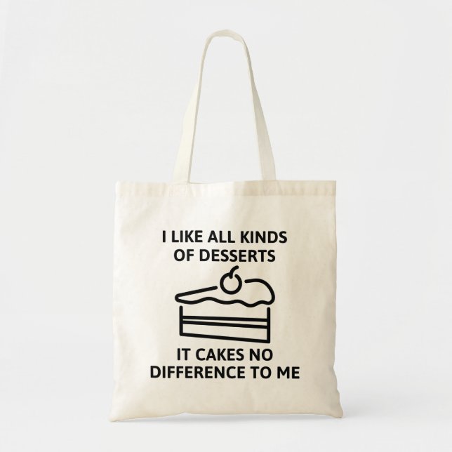 It Cakes No Difference To Me Tote Bag (Front)