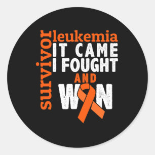 It Came I Fought And Won - Leukaemia Cancer Surviv Classic Round Sticker