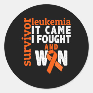It Came I Fought And Won - Leukaemia Cancer Surviv Classic Round Sticker