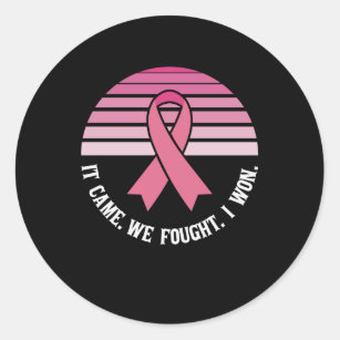 It Came We Fought I Won Breast Cancer Survivor Classic Round Sticker