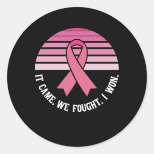 It Came We Fought I Won Breast Cancer Survivor Classic Round Sticker
