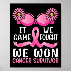 It Came We Fought We Won Breast Cancer Survivor Fl Poster