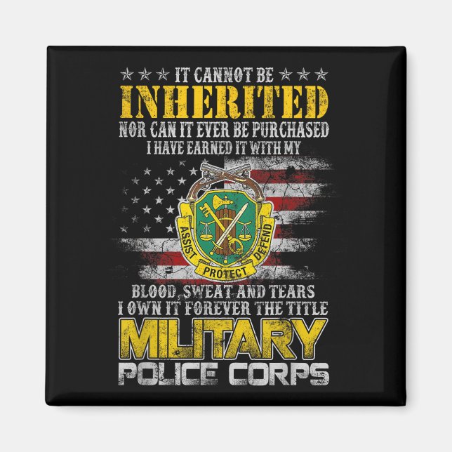 It Cannot Be Inherited Military Lice Veteran Day P Magnet (Front)